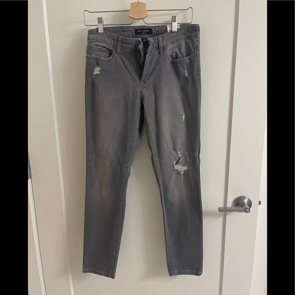 Light grey, slightly distressed jeans